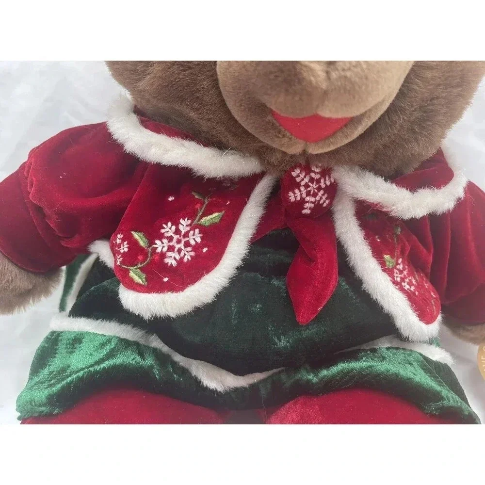 2007 Christmas Plush Bear Girl Snowflake Teddy Dan Dee Collector Stuffed Animal